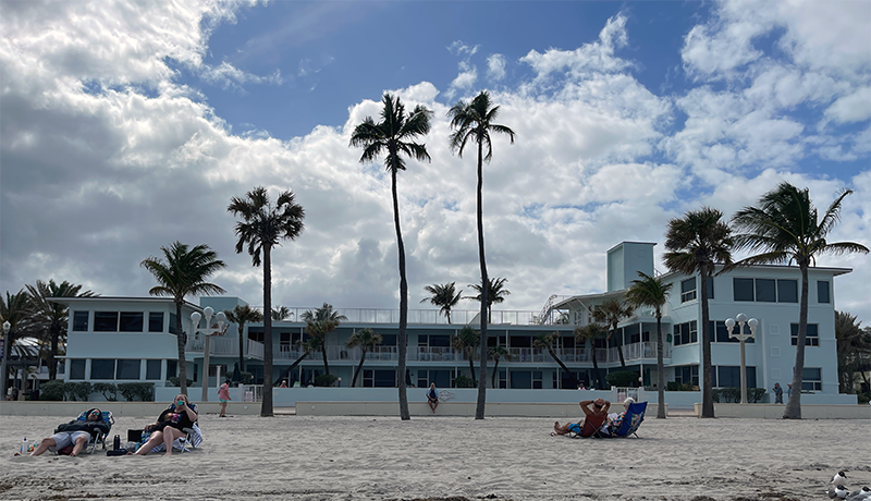 Tide Ocean Front Vacation Apartments view from the ocean in hollywood beach florida